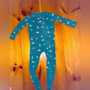 Kyte baby in Cove Antarctic Penguin Print Teal Baby Onesie 12-18m